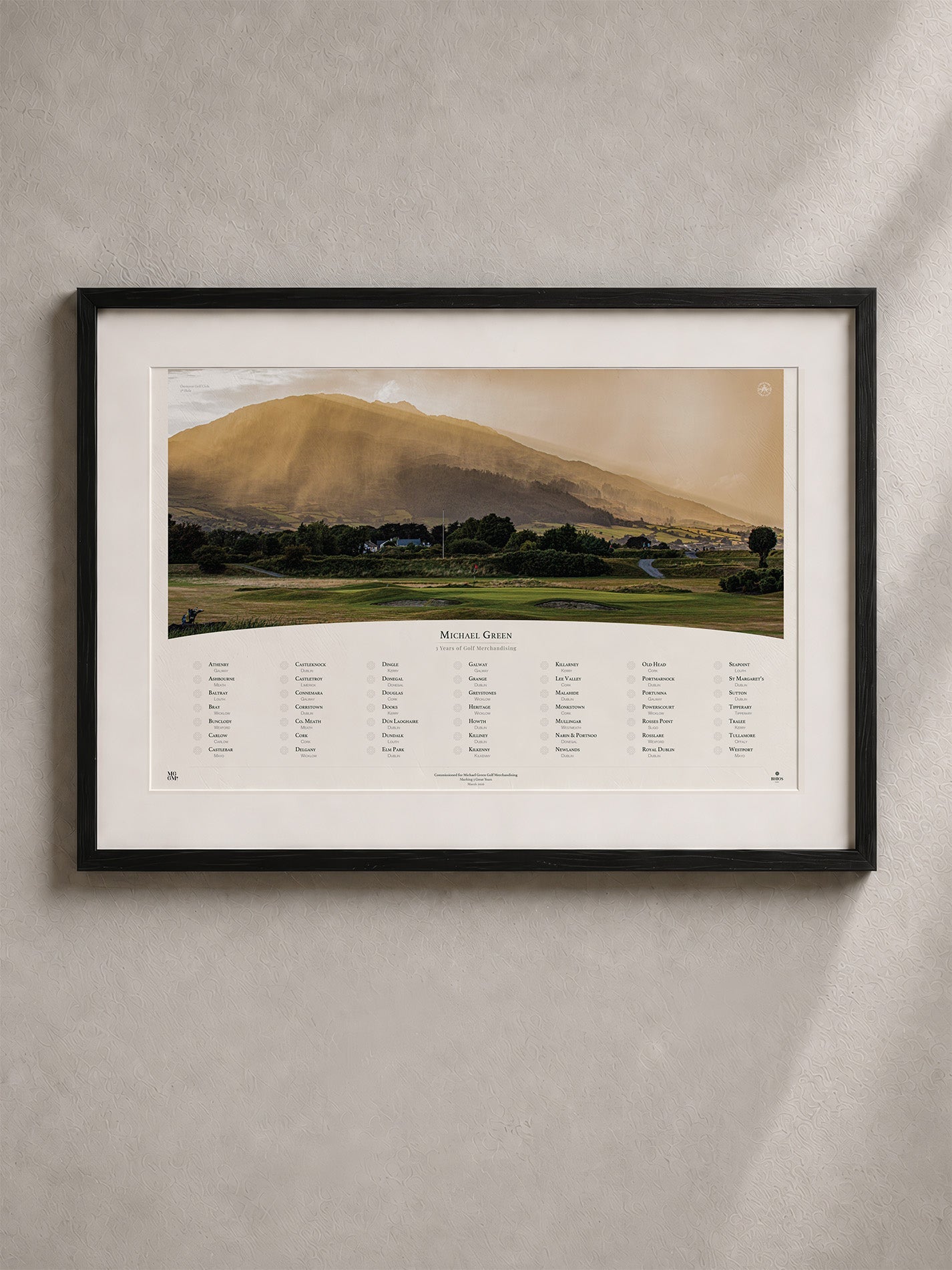 Framed golf photography piece