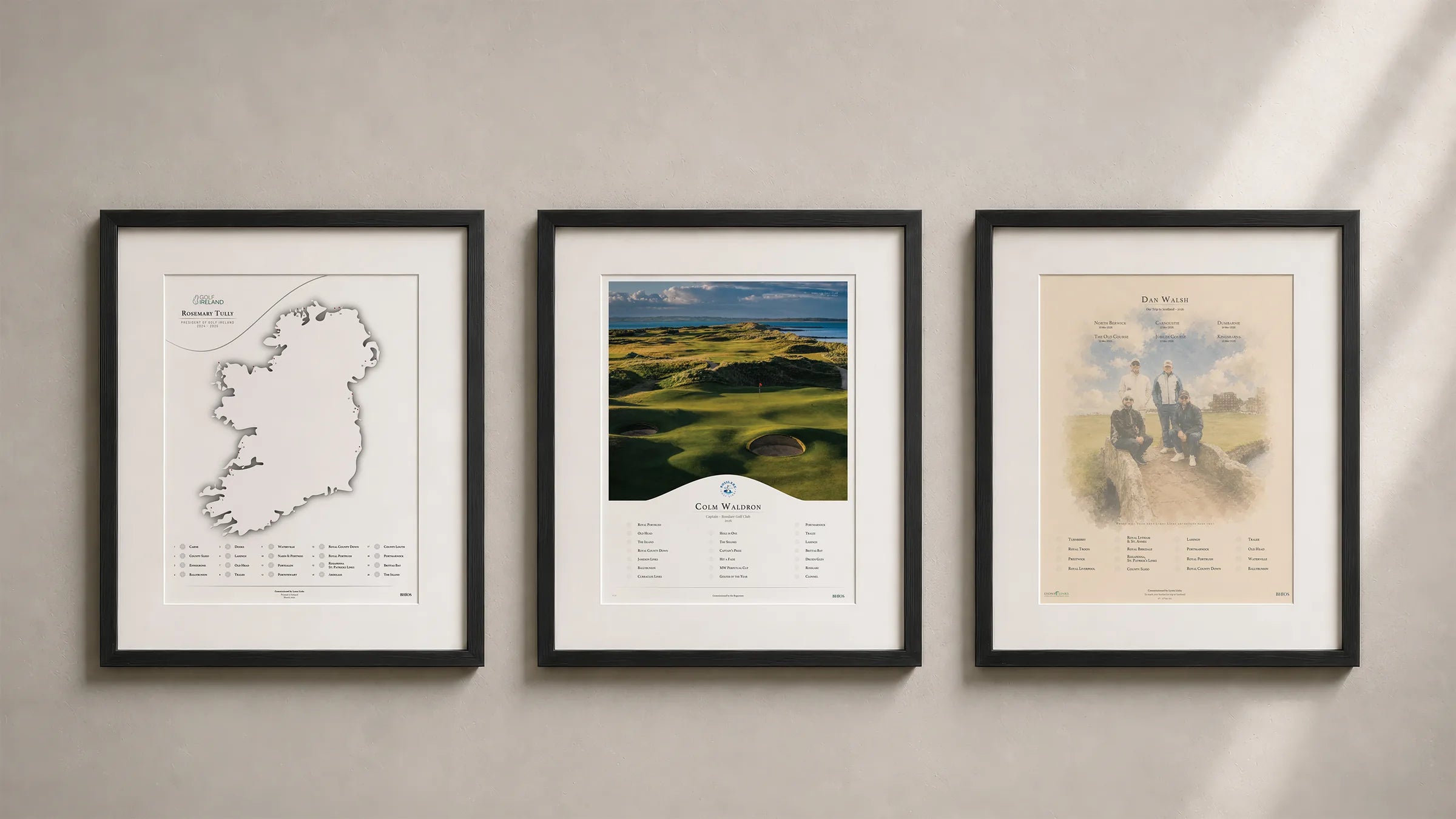 Three ways to make a BHÍOS piece: a map, a photograph and an illustration, framed side by side